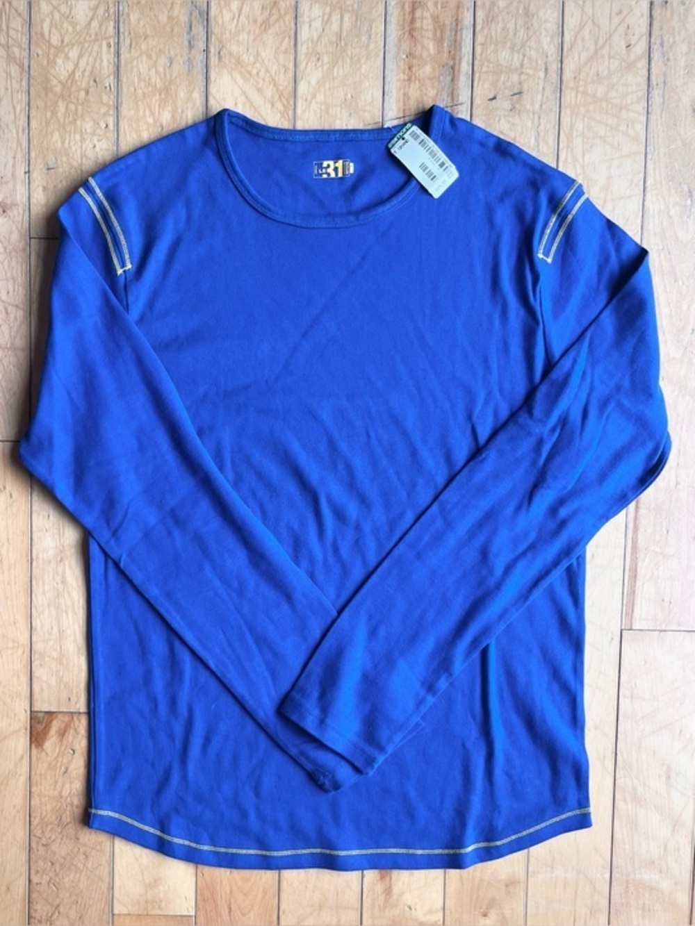 Simons FREE With Purchase Blue 100% Cotton Soft Stretch Long Sleeve Top Size XL